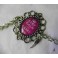 Pink Fuchsia Plum Keep Calm Bracelet, Victorian, Wing, British, Rock, Punk, Retro, Vintage