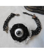 Victorian Eye Bracelet and Lace, Taxidermy, Anatomy, Cabinet of Curiosities
