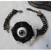 Victorian Eye Bracelet and Lace, Taxidermy, Anatomy, Cabinet of Curiosities