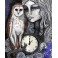 Carte Postale La Dame Blanche, Chouette, Effraie, Owl, Illustration, Art, Voeux, Mystique, Elfique, Gothique