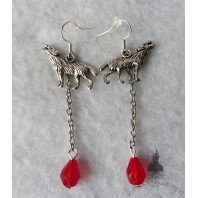The Werewolves Earrings - Gothic, Wolf, Mystical, Elven, Blood, Game Of Thrones