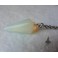 Opalite Stone Point Pendulum Necklace - Esoteric, Mystic, Sorcery, Witch, Magic, Pagan, Wicca, Witchcraft