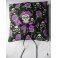 Purple Skulls & Roses Wedding Rings Pillow, Gothic Wedding, Rockabilly, Tattoo, Dias de los Muertos, Valentine