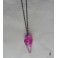 Pink Crystal Quartz Stone Point Pendulum Necklace - Esoteric, Mystic, Sorcery, Witch, Magic, Pagan, Wicca, Witchcraft