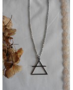 Occult Symbol Air Element crossed Triangle Necklace, Esoteric, Magic, Alchemy, Pagan, Gothic, Wiccan, Witch, Boho, Grunge