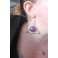 Triangle Providence Agate Pink Plum Earrings, Geometric, Minimalist, Pyramid, Gemstone, Esoteric, All-seeing Eye