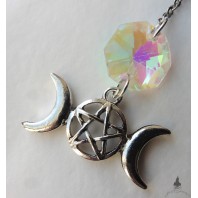 Small Triple Moon Pentacle Bookmark, Goddess, Lunar, Gothic, Book, Bookmark, Gift, Literature, Christmas, Magic