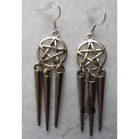 Trident Pentacle Earrings, Gothic, Wiccan, Mermaid, Evil, Esoteric, Pentagram, Pagan, Witchcraft, Hell, Spell, Witch, Siren