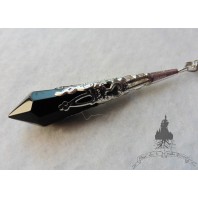 Occult Darkness Queen Pendulum Necklace, Gothic Wedding, Black Crystal Point, Hell, Witch, Coven, Witchcraft, Satanic, Lucifer