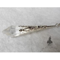 Snow Ice Pendulum Necklace, Crystal point, Magic Wicca, Elven wedding, Pagan, Fairy