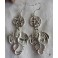 Silver Wiccan Dragon & Pentacle Earrings, Drogon, Gothic, Game of Thrones, Elven, Fantasy, Medieval, Magic, Witch
