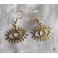 Lucky Evil Eye Talisman Golden Earrings, Minimalist, Mystical, Magic, protection amulet, Luck, lucky charm, Greek eye, symbol