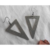 Alchemy Raw Brass Triangle Earrings, Earth element symbol, Minimalist, Magic, Geometric, Talisman, ethnic, Tribal, pyramid
