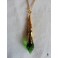 Green Eire Pendulum Golden Necklace, Crystal Point, Celtic, Elven wedding, Magic, Wicca, Fantasy, Fairy, Game Of Thrones