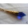Oblivion Waters Golden Necklace, Blue Crystal Point, Elven Wedding, Goth, Esoteric, Wicca Magic, Thrones, Mermaid, Fairy