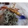 Oblivion Waters Golden Necklace, Blue Crystal Point, Elven Wedding, Goth, Esoteric, Wicca Magic, Thrones, Mermaid, Fairy