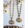 Lucky Eye Choker Golden steel short necklace, gold plated, Magic, Bohemian, boho jewelry, Rosary, Gypsy, mystic