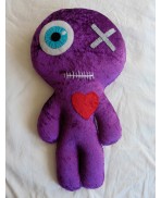 Large Decorative Purple Velvet Plush Voodoo Mummy Doll, Poppet, Cushion, Couple, Love, Zombie, Valentine, Wedding