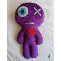 Large Decorative Purple Velvet Plush Voodoo Mummy Doll, Poppet, Cushion, Couple, Love, Zombie, Valentine, Wedding