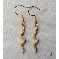 Golden Serpent Snake earrings Gold stainless steel, Minimalist, Pagan, Nordic, Viking, Reptile, Boho jewelry, Tarot, Gypsy