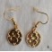 Gold plated Serpent Snake Zirconia oval medal earrings, golden earrings, Viking, Reptile, Boho jewelry, Tarot, Gypsy