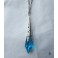 Elven Ys Mermaid Blue Crystal Point Pendulum Necklace, Divination, Pagan wedding, Victorian, Cottagecore, Pastel goth, Fairy