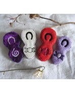 Triple Moon Goddess Embroidered Brooch Spiral Goddess, Hecate, Textile Art, Embroidery, Mother Earth, Pagan