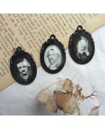 Cottagecore Victorian Portrait writer Necklace Edgar Poe, Victor Hugo, Le Fanu, Vampire, Literary, Dark Academia, Gothic