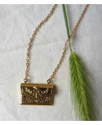 The Letter Locket Message Gold Necklace, Envelope, Victorian wedding, Literary Gift, Dark Academia, Cottagecore