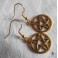 Golden Pentacle Pentagram Earrings, Wicca Goddess, Pagan, Gothic, Occult, Witchy