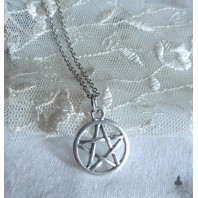 Silver Pentagram Pentacle necklace, Wicca, Pagan, Gothic, Wiccan, Witchy, Dark mori, Minimalist, Pastel goth, Academia