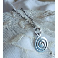 Tiny Spiral Necklace, Wheel, Hecate, Triple Goddess, Wicca, Pagan, Gothic, Witch, Dark Academia