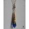 Renaissance Necklace The Blue Empress, Pendulum, Crystal Glass, Elven Wedding, Victorian, Gothic