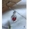 RED Sacred Heart enamelled Ex-voto Necklace, Mexico, flamed heart, Milagro, Bobo, Gothic, Gipsy, Religious, Mourning 