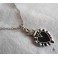 BLACK Sacred Heart enamelled Ex-voto Necklace, Memento mori, Mexico, flamed heart, Milagro, Bobo, Gothic, witch, Mourning 