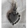 BLACK Sacred Heart enamelled Ex-voto Necklace, Memento mori, Mexico, flamed heart, Milagro, Bobo, Gothic, witch, Mourning 
