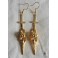 Gold Antichrist Earrings, Raven Skull Inverted Cross, Crow, Raven, Gothic, Occult, Satanic, Nevermore, Witch