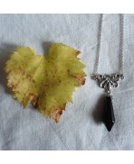 Deirdre Gothic Pendulum Black Teardrop Necklace, Witch, Celtic Goddess