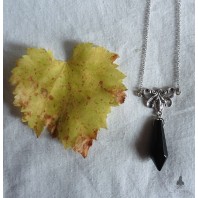 Deirdre Gothic Pendulum Black Teardrop Necklace, Witch, Celtic Goddess