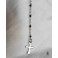 MISSION Rosary Necklace Choker Silver Tiny Cross Lariat Y Necklace, Christian, Catholic, Boho, Gothic, Witch, Gipsy