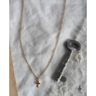 FAITH Dainty gold Tiny Cross Necklace, Boho, Gothic, Witch, Gipsy, Catholic Gift, Christian