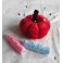 Cottagecore Red Velvet Pumpkin Needle Pin cushion, Ornament, Sewing Gift, Cinderella
