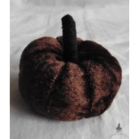 Cottagecore Brown Velvet Pumpkin Needle Pin cushion, Ornament, Sewing Gift, Cinderella