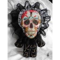 Mardi Gras Carnival Art Doll, Day of the Dead, Calavera, Skull, Skeleton, Voodoo