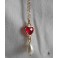 Red Eaten Heart Necklace, Glass Heart, Renaissance, Medieval, Cottagecore, Heart Choker, Dark Academia, Historical Necklace