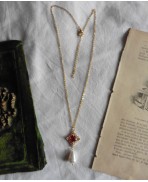 Red Tudor Queen Jewel necklace, Renaissance, medieval, Cottagecore, Dark Academia, Gothic, Red Wedding, Victorian, historical