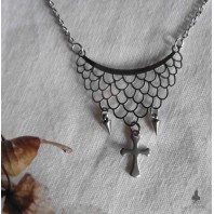 Joan of Arc Cross Necklace, Chainmail, Armor, Holy, Medieval, Dark Academia, Historical, Catholic, Chivalry, Knight
