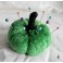 Cottagecore Apple Green Velvet Pumpkin Needle Pin cushion, Ornament, Sewing Gift, Cinderella