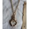 WHITE Sacred Heart enamelled Ex-voto Gold Necklace, flamed heart, Milagro, Bobo, Gothic, Gipsy, Religious, Mourning, Victorian