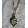 BLUE Sacred Heart enamelled Ex-voto Gold Necklace, flamed heart, Milagro, Bobo, Gothic, Gipsy, Religious, Mourning, Victorian